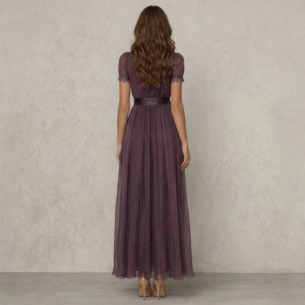 Callie™ | Lace Neck Maxi Dress