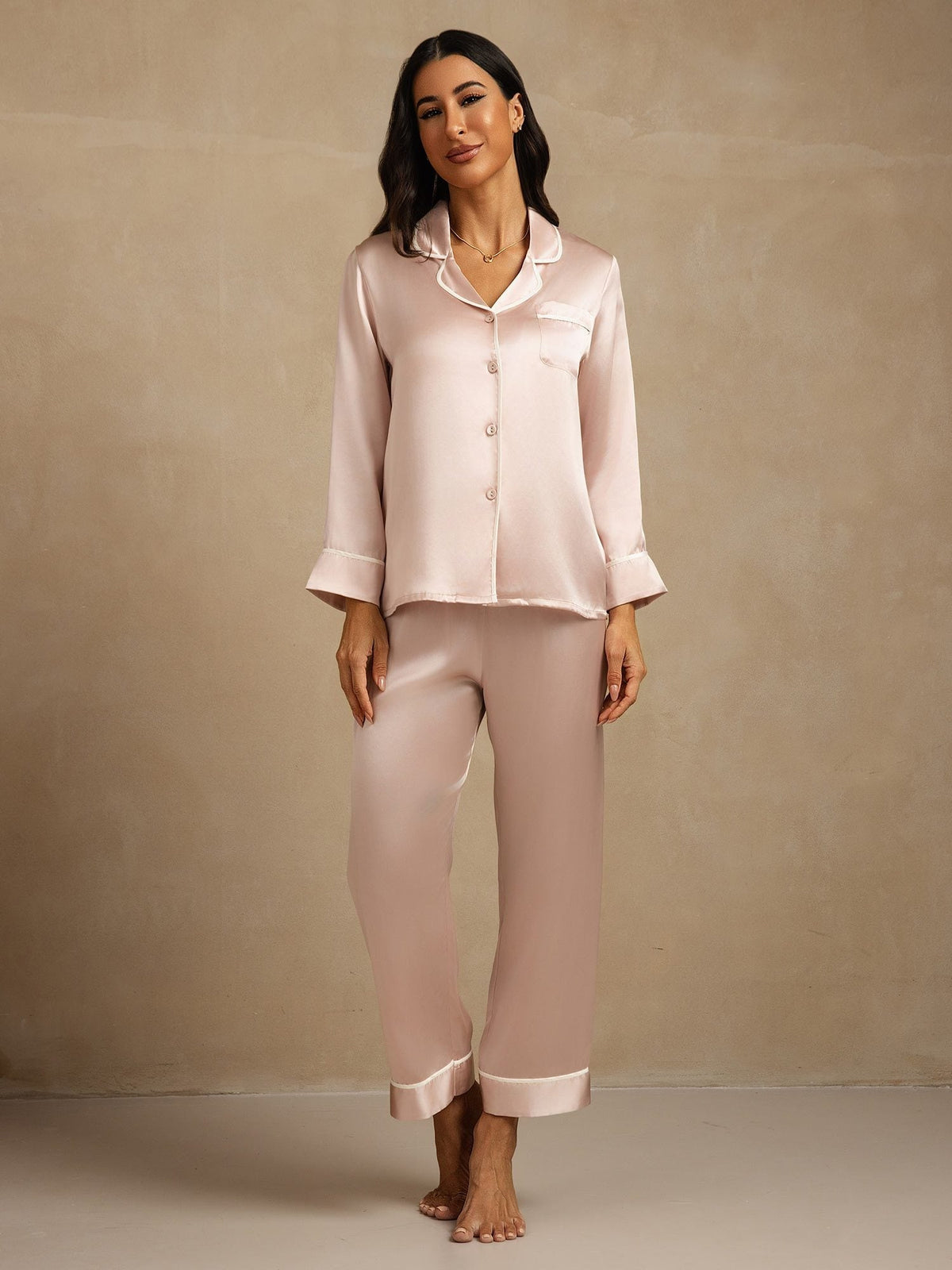 100% Mulberry Silk Classic Pajama Set