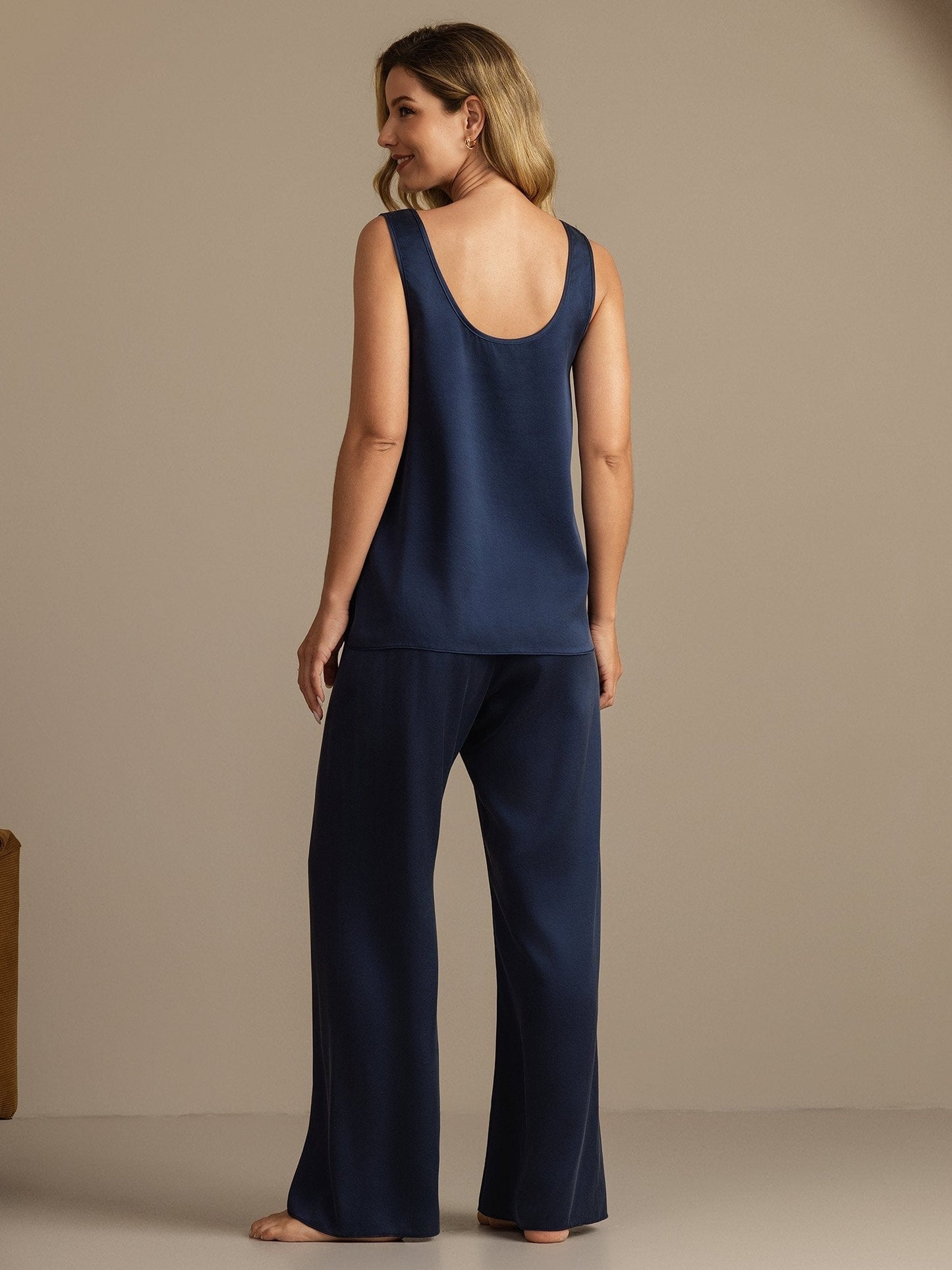 19Momme Washable Silk Tank Top & Wide Leg Pants Set