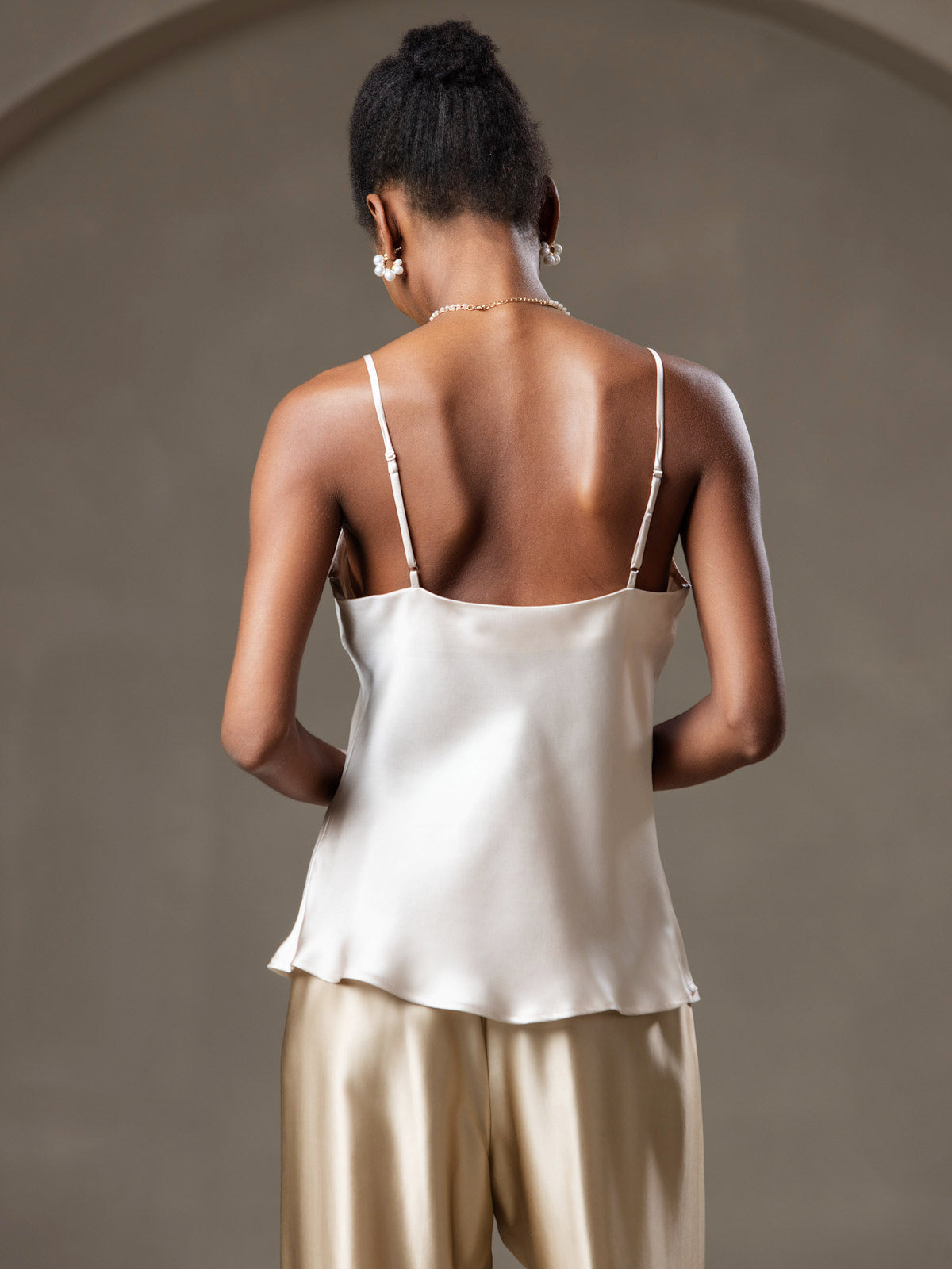 Pure Silk Spaghetti Strap V Neck Camisoles