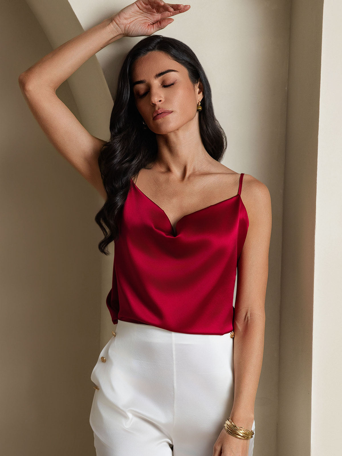 19Momme Silk Cowl Neck Camisoles