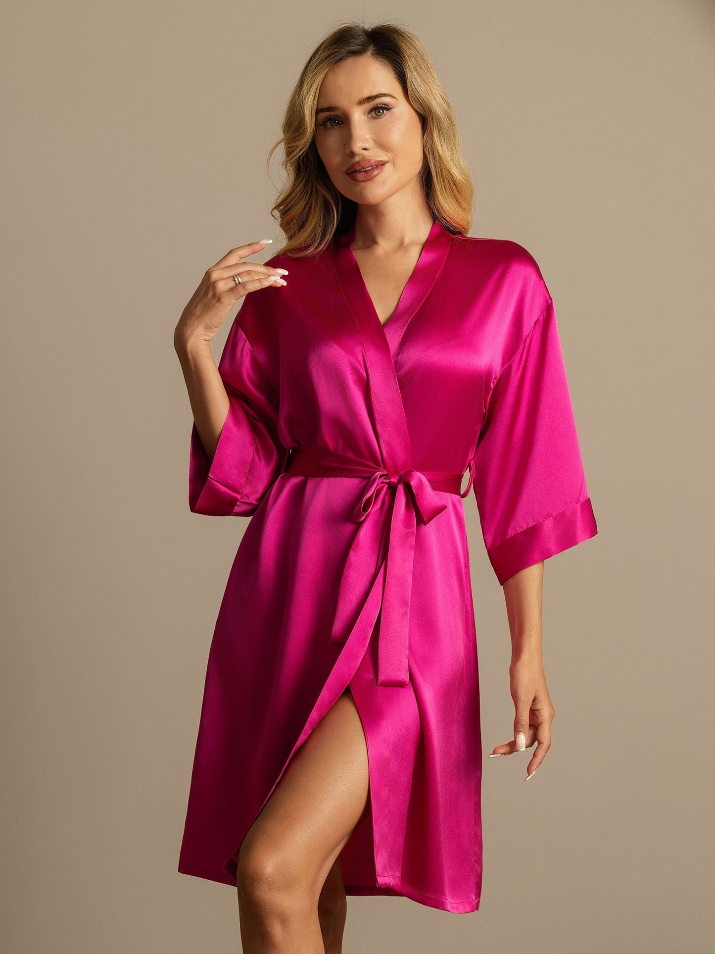 Pure Silk Women's Kimono Wrap Dressing Gown