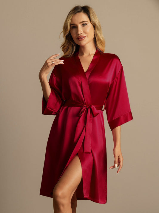 Pure Silk Women's Kimono Wrap Dressing Gown