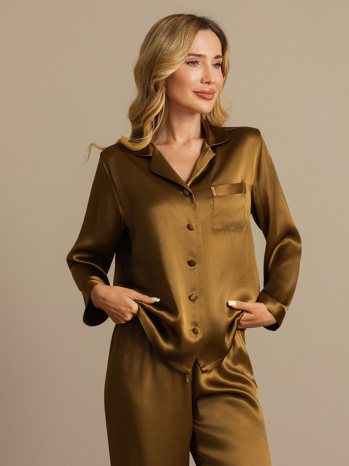 Women's Pure Silk Long Sleeve Pyjamas Set