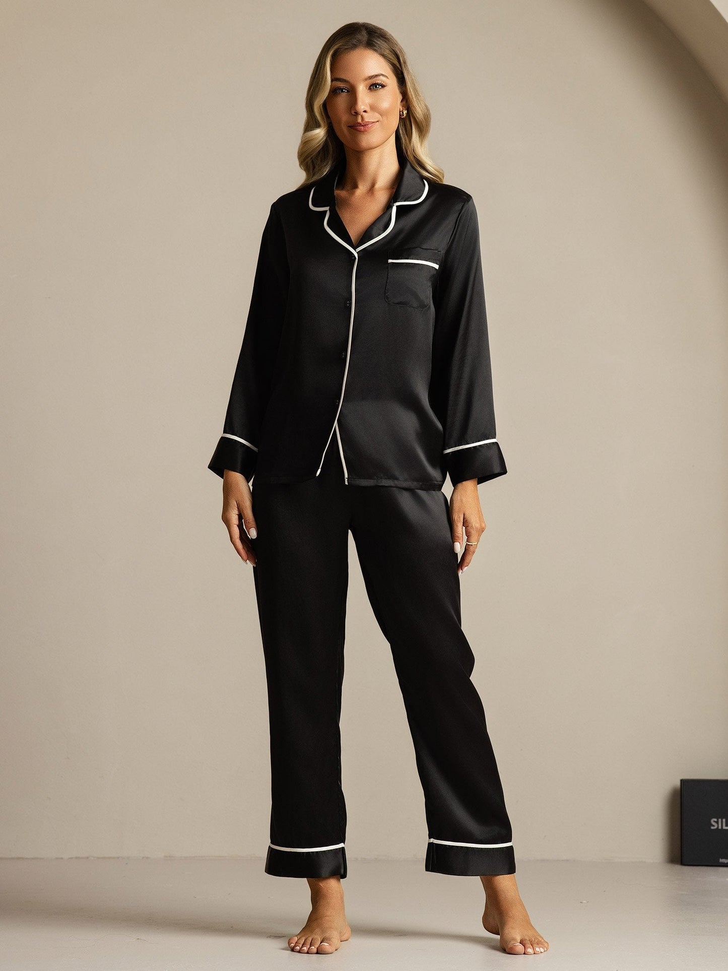 100% Mulberry Silk Classic Pajama Set