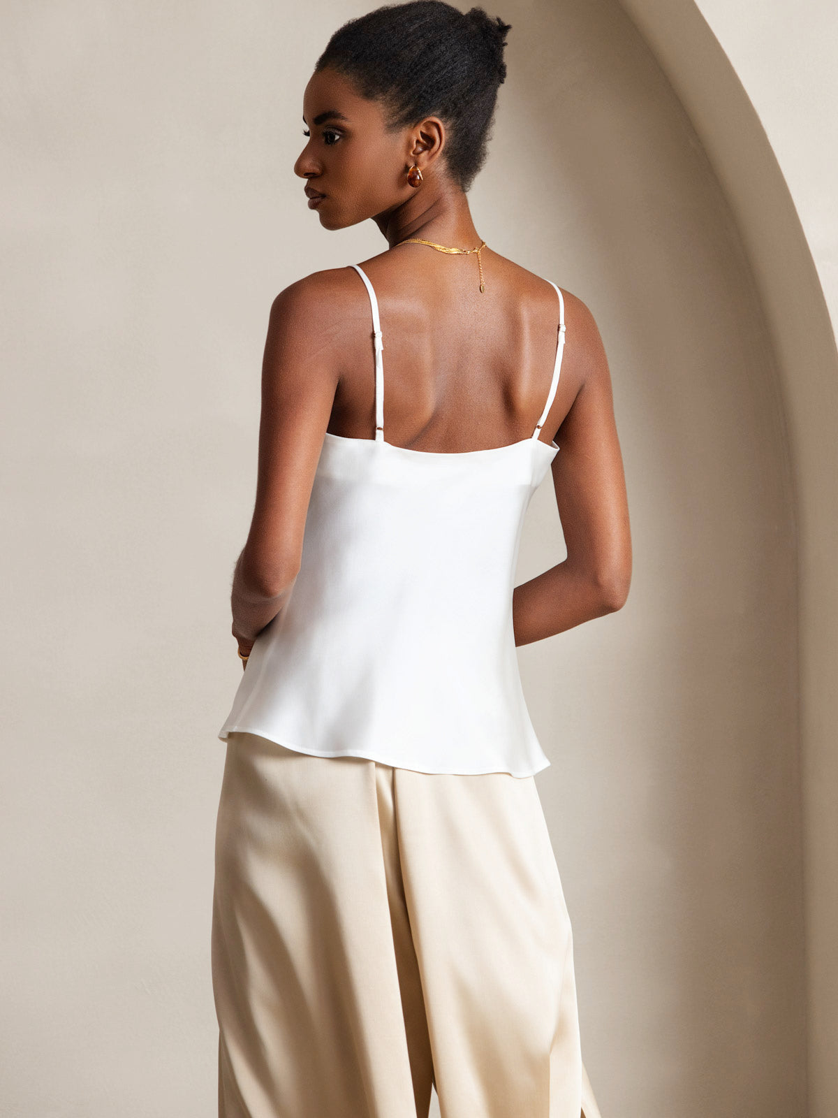 Pure Silk Spaghetti Strap V Neck Camisoles