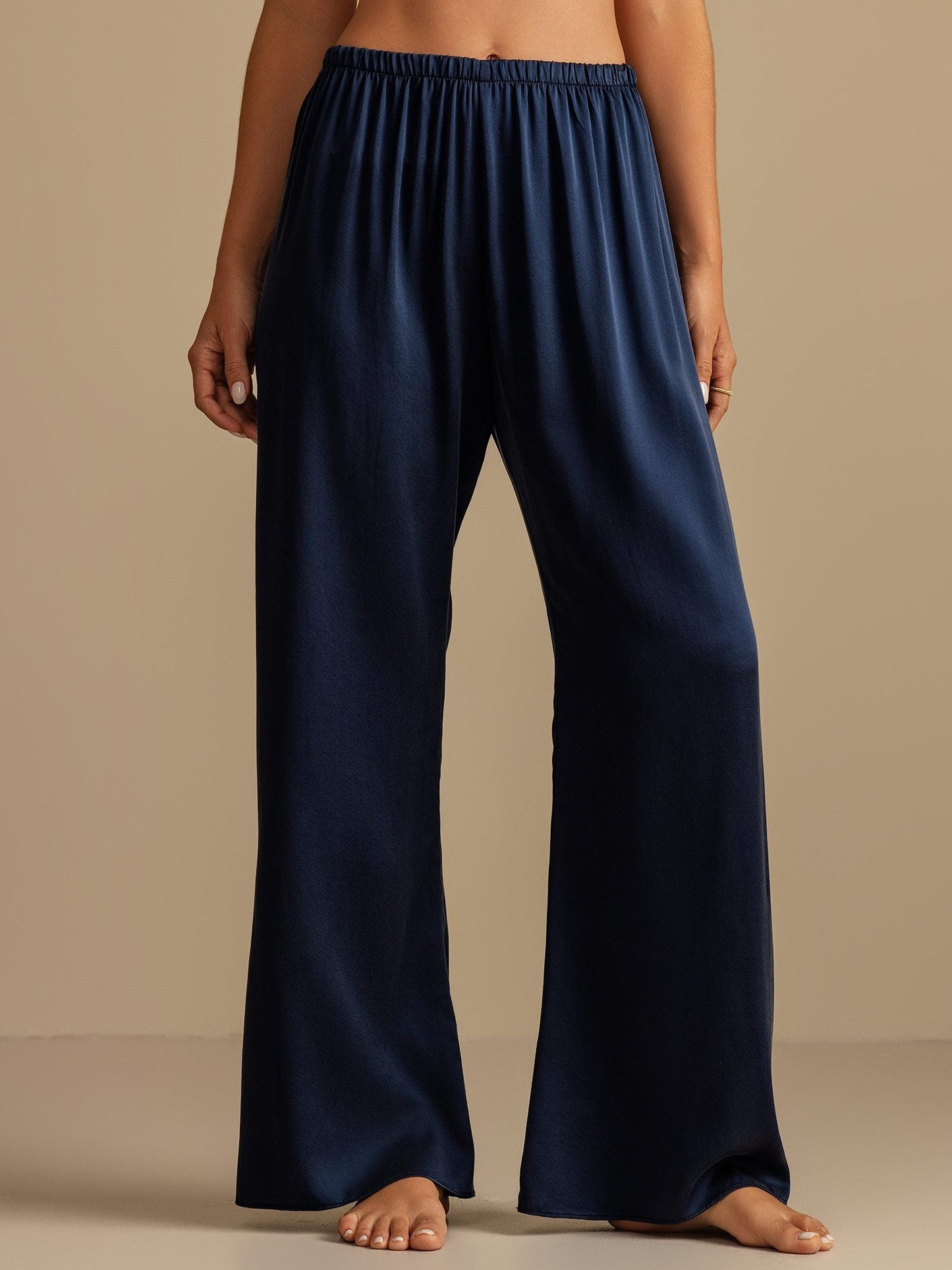 19Momme Washable Silk Wide Leg Women's Sleep Pants with Elastic Waist