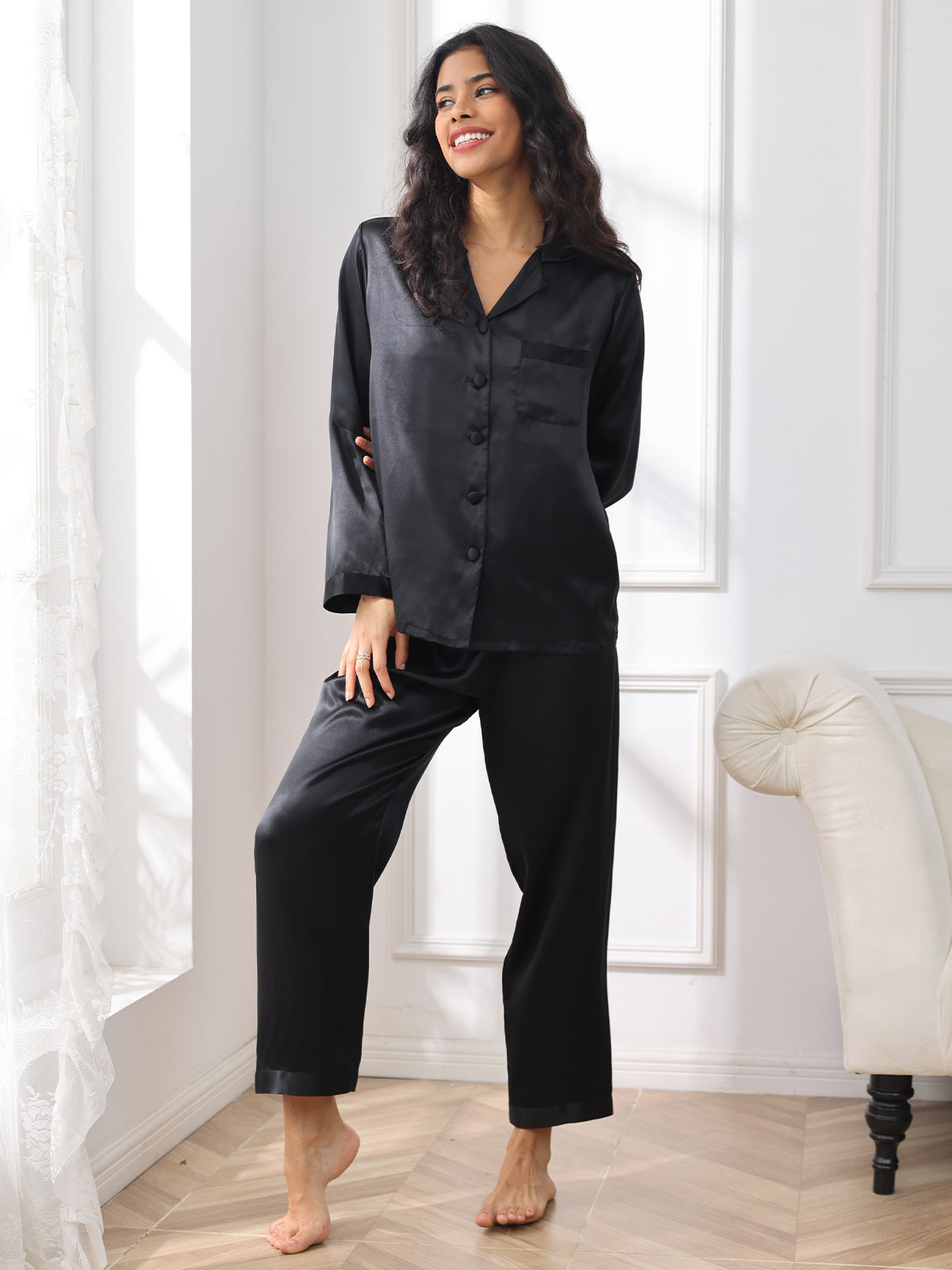 Women's Pure Silk Long Sleeve Pyjamas Set