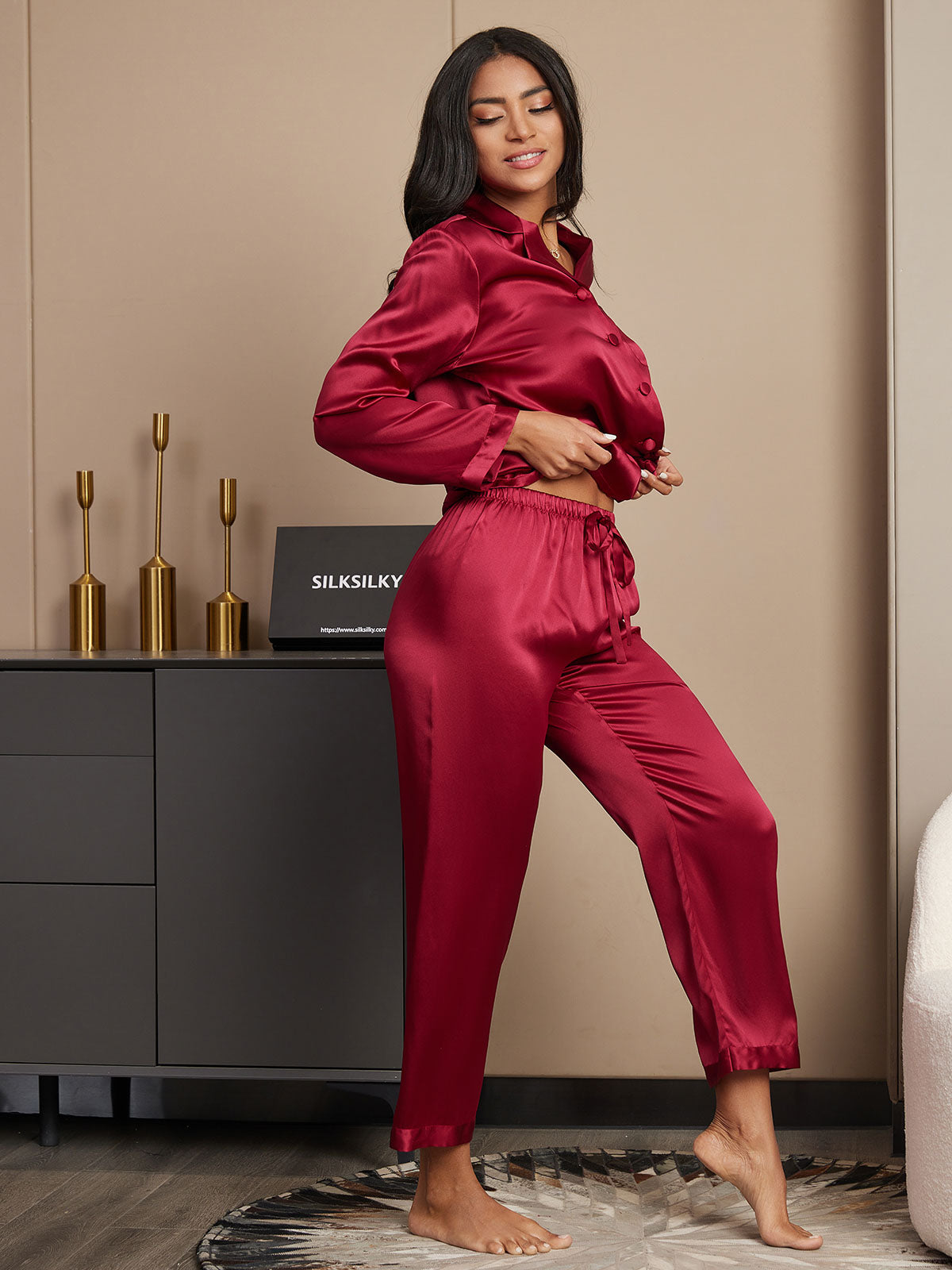 Women's Pure Silk Long Sleeve Pyjamas Set
