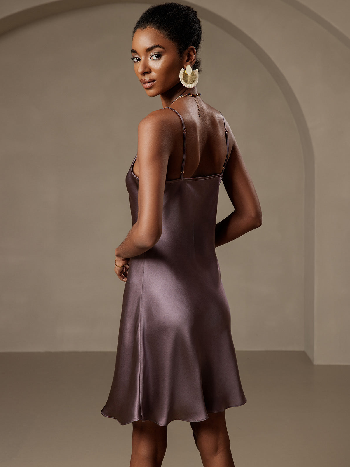 Pure Silk Spaghetti Strap Short Dress