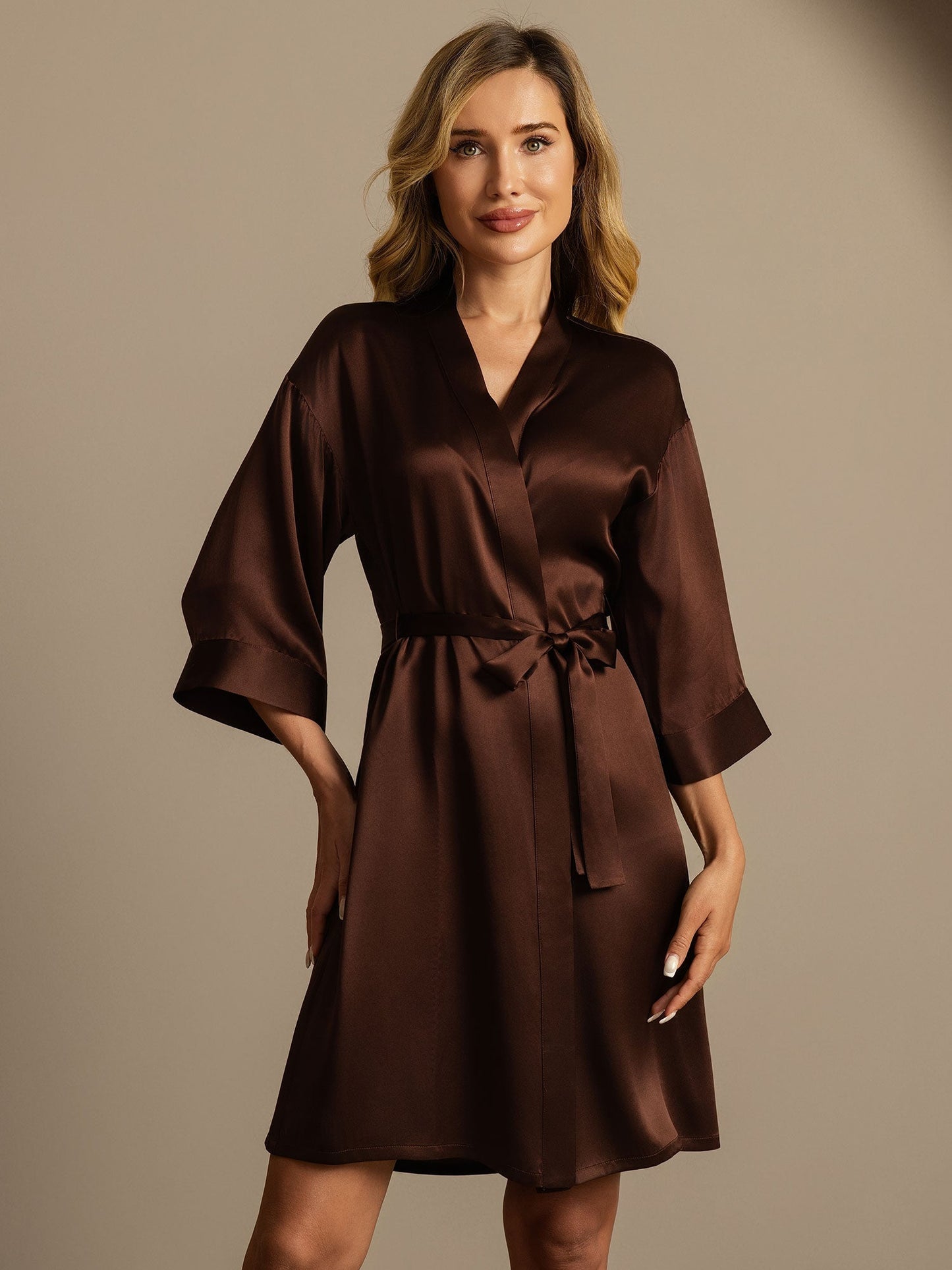 Pure Silk Women's Kimono Wrap Dressing Gown