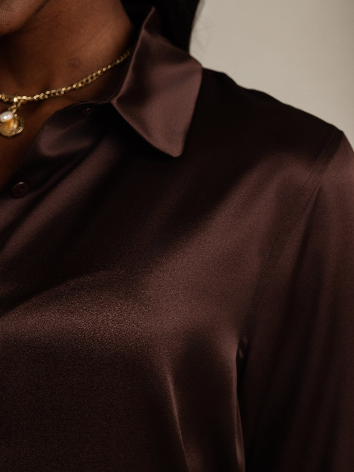 19Momme Silk Long Sleeve Lapel Collar Women's Shirt