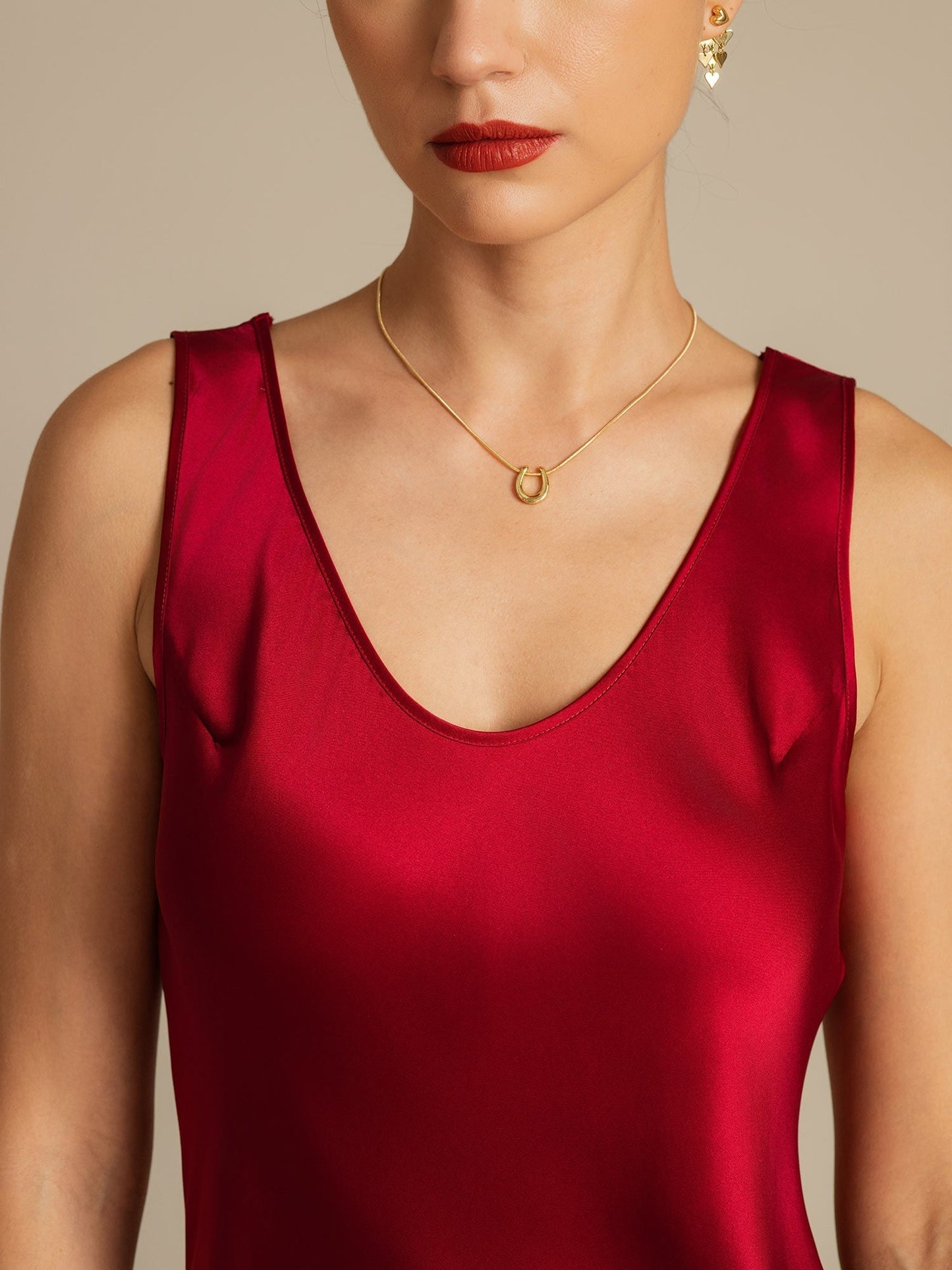 Pure Silk Sleeveless U Neck Short Dress