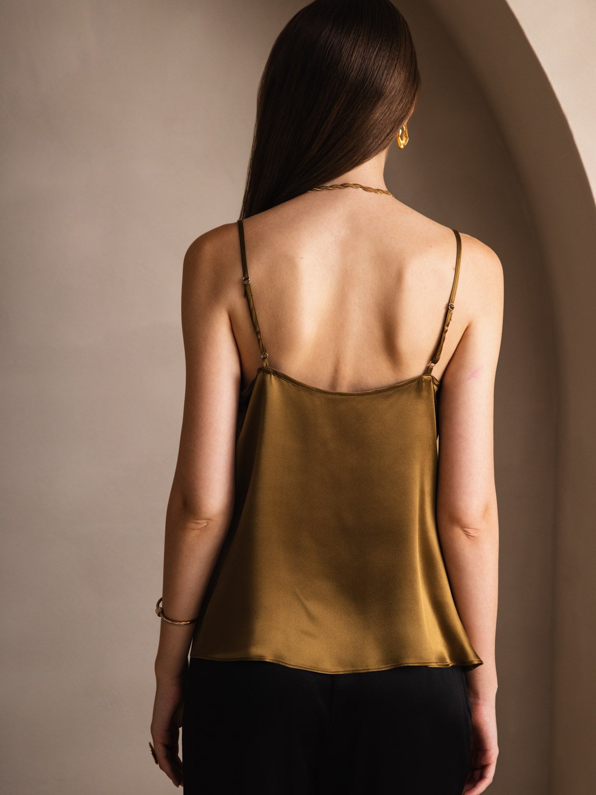 19Momme Silk Spaghetti Strap Cowl Neck Camisoles