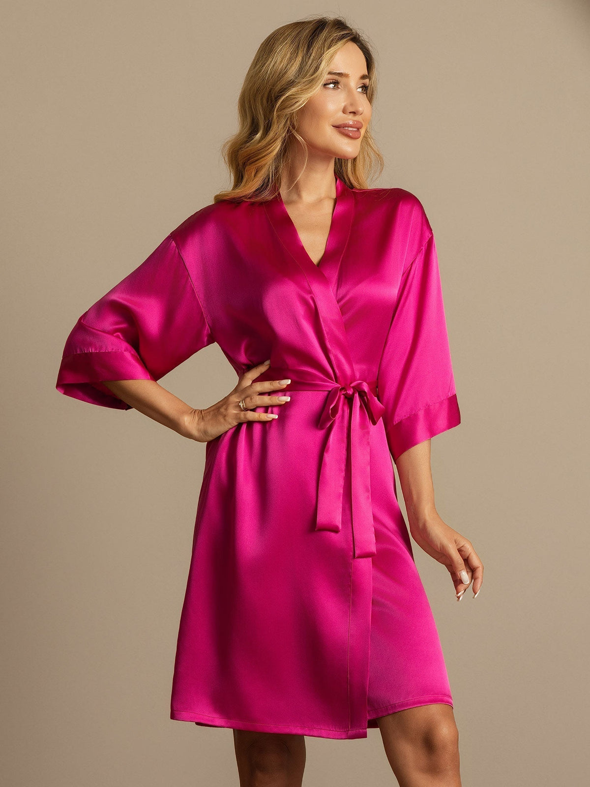 Pure Silk Women's Kimono Wrap Dressing Gown