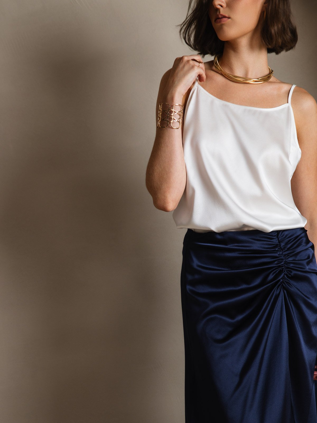 19Momme Silk Spaghetti Strap Round Neck Camisoles