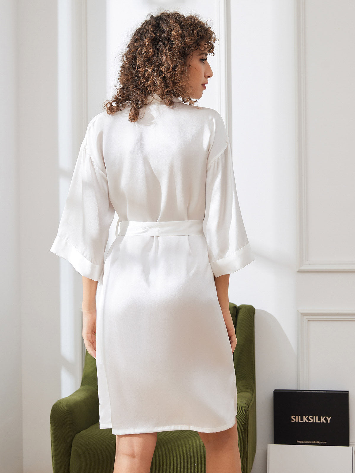 Pure Silk Women's Kimono Wrap Dressing Gown