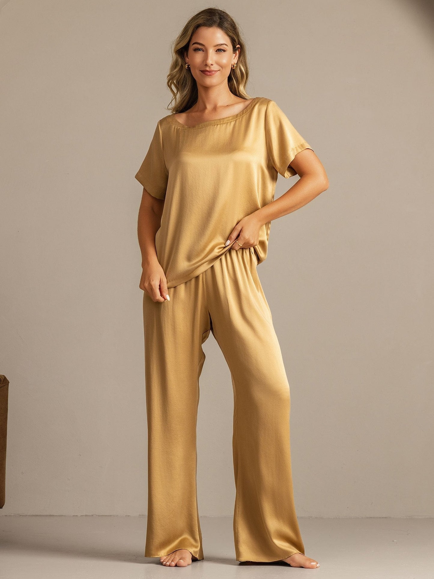19Momme Women's Washable Silk Short Sleeve Pyjamas Set