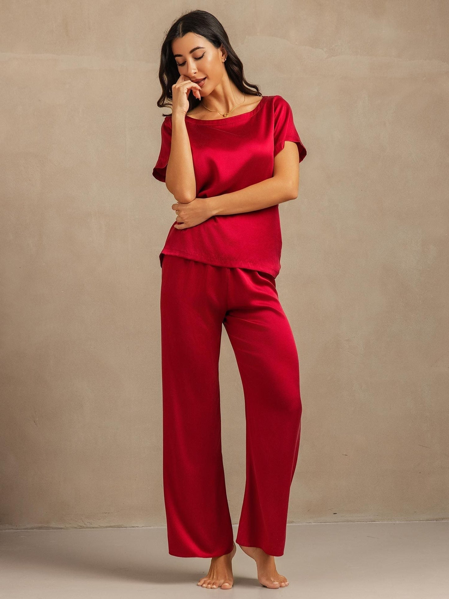 19Momme Women's Washable Silk Short Sleeve Pyjamas Set