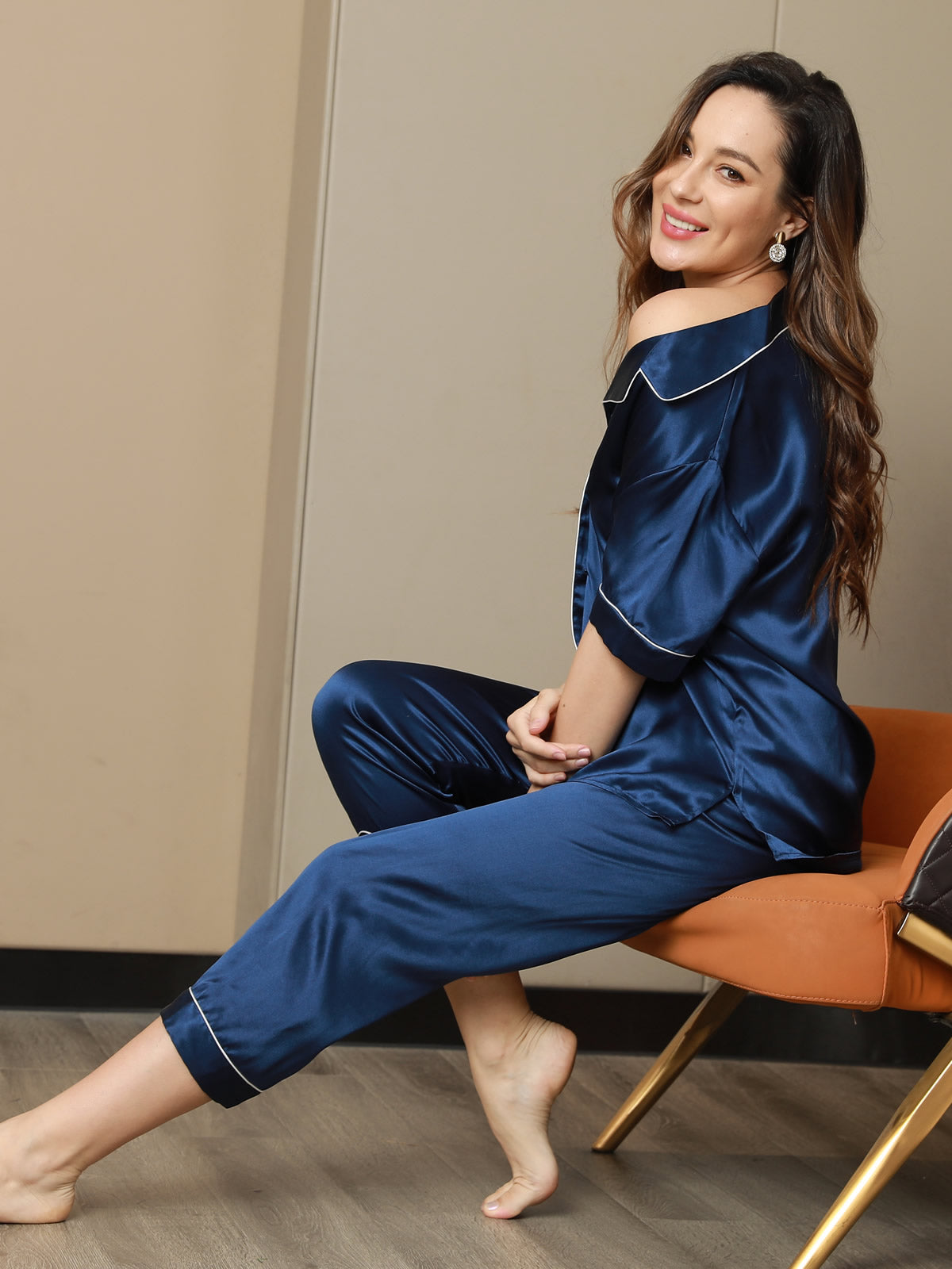 Women's Pure Silk Short Sleeve Pyjamas Set
