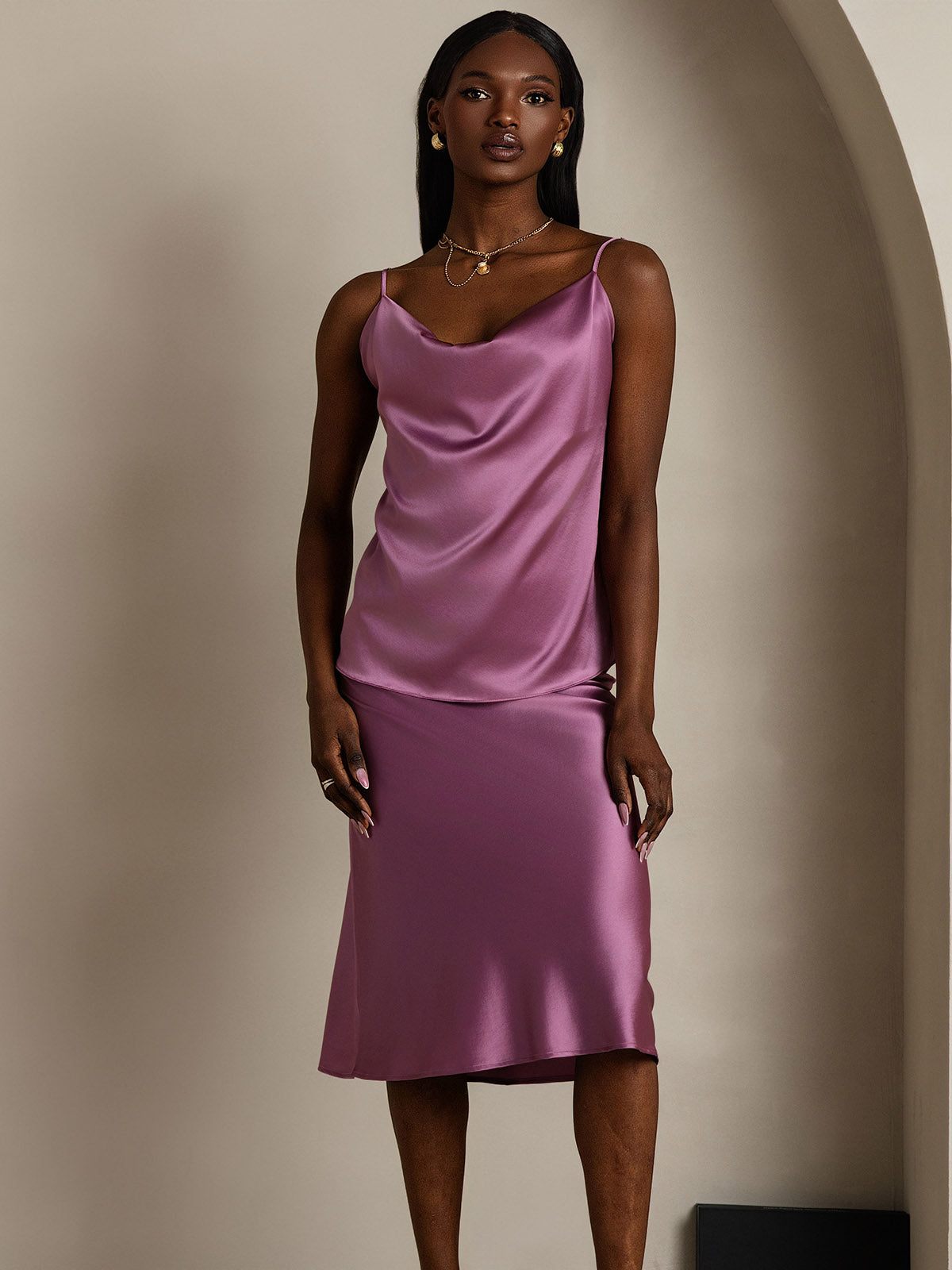 19Momme Silk Cowl Neck Camisoles