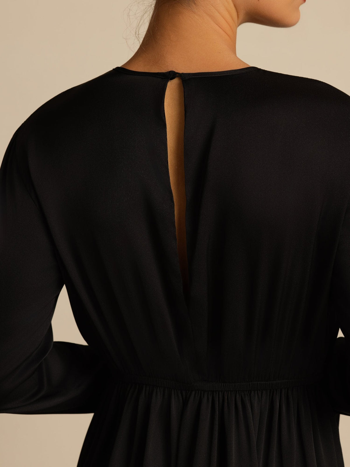 19Momme Silk  Ruffle Sleeves Short A-Line Flowy Dress