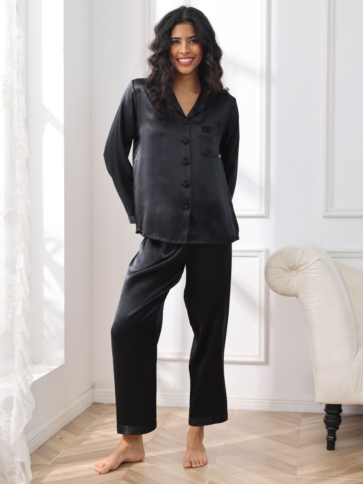 Women's Pure Silk Long Sleeve Pyjamas Set