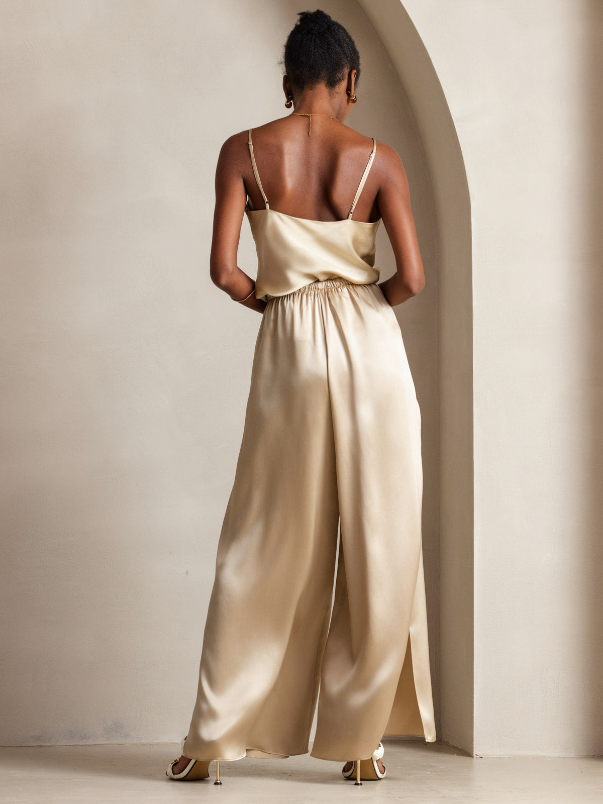 Pure Silk Spaghetti Strap V Neck Camisoles