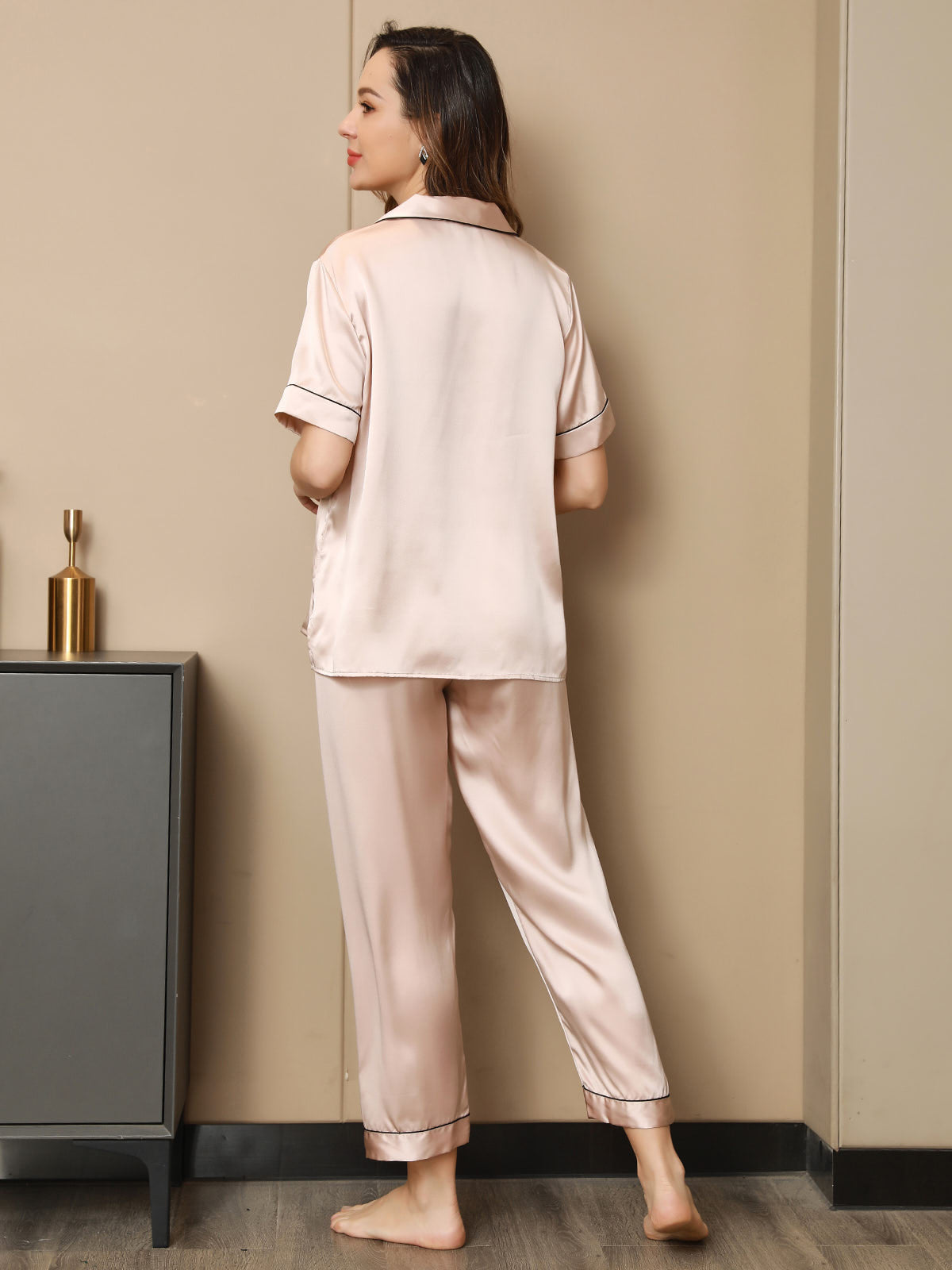 Women's Pure Silk Short Sleeve Pyjamas Set