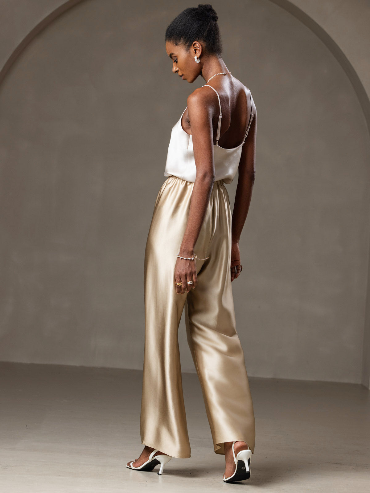 Pure Silk Spaghetti Strap V Neck Camisoles