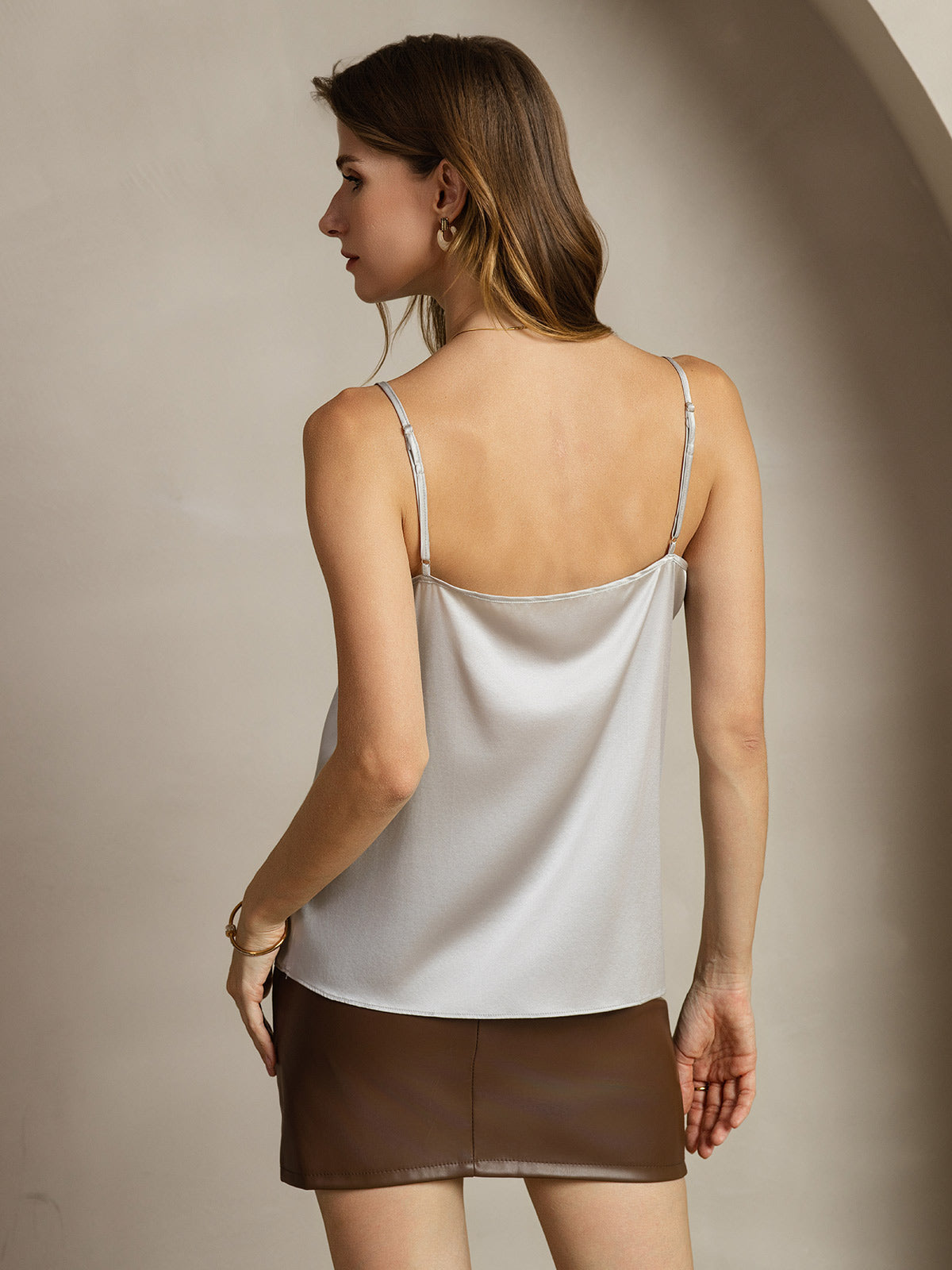 Clearance(Ships to UK Only) - 19Momme Silk Spaghetti Strap Round Neck Camisoles