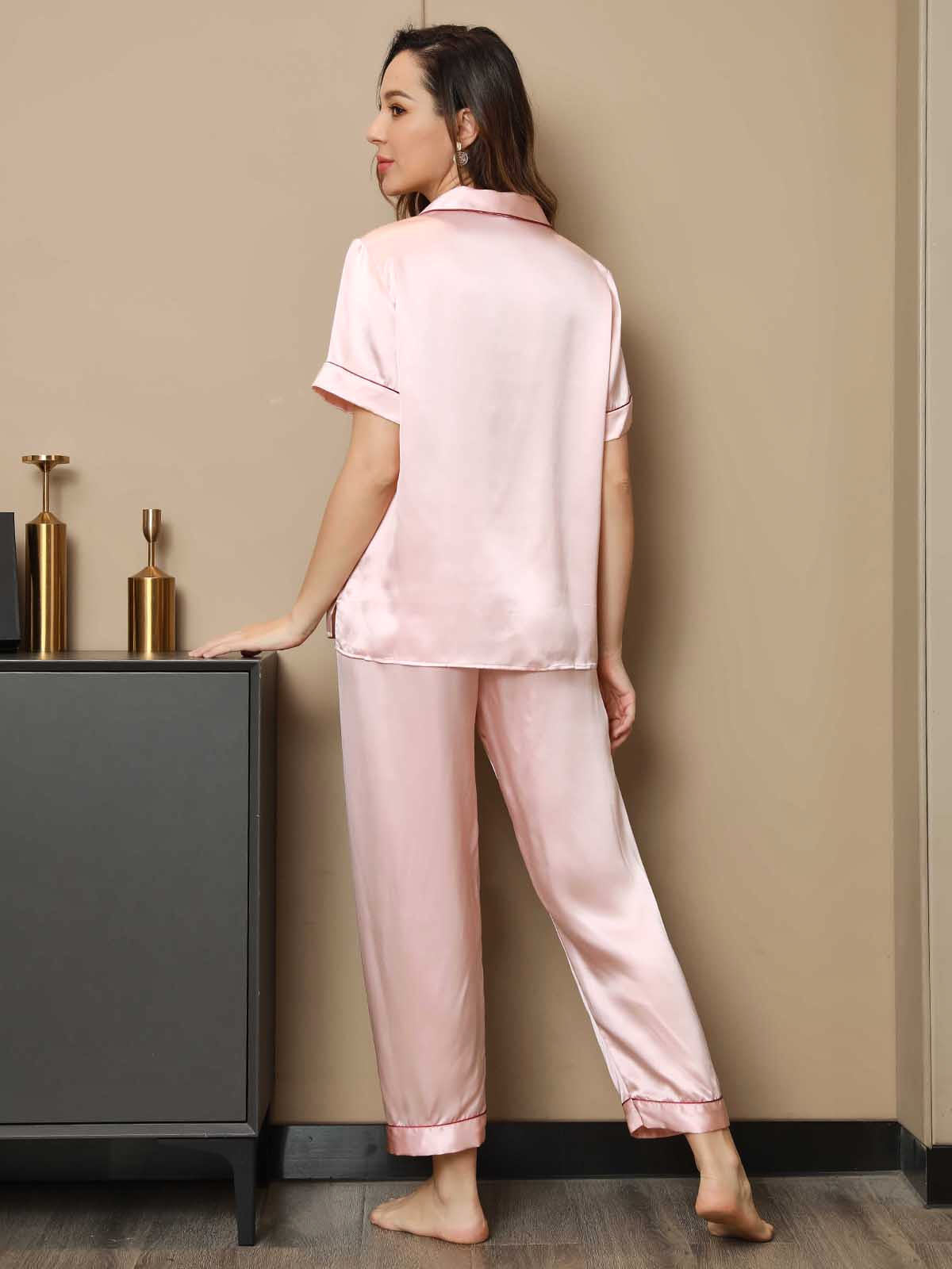 Women's Pure Silk Short Sleeve Pyjamas Set