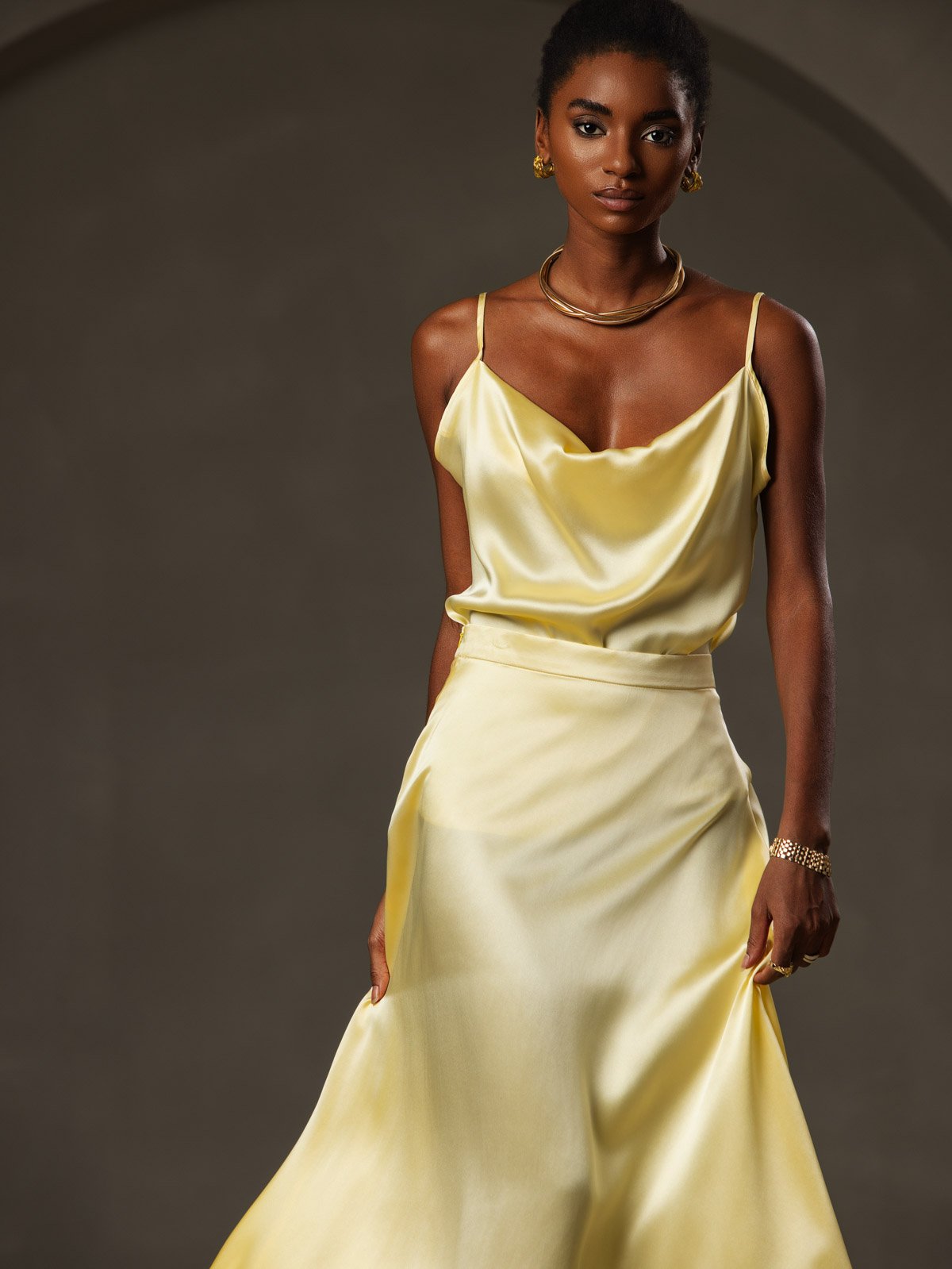 19Momme Silk Cowl Neck Camisoles