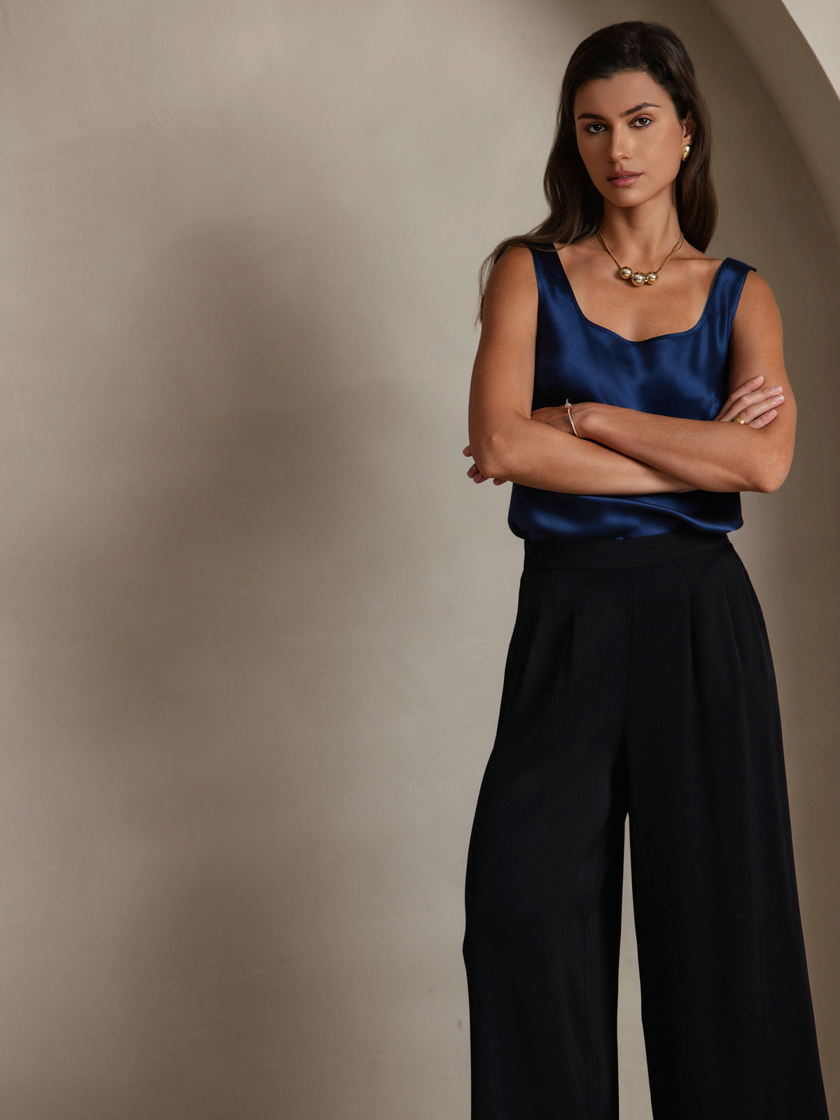 19Momme Silk Sleeveless U Neck Women's Tank Top