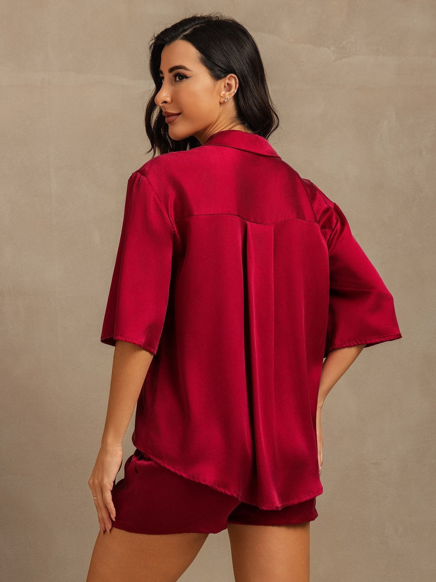 19Momme Women's Washable Silk Notch Collar Pyjamas Set with Side Pockets