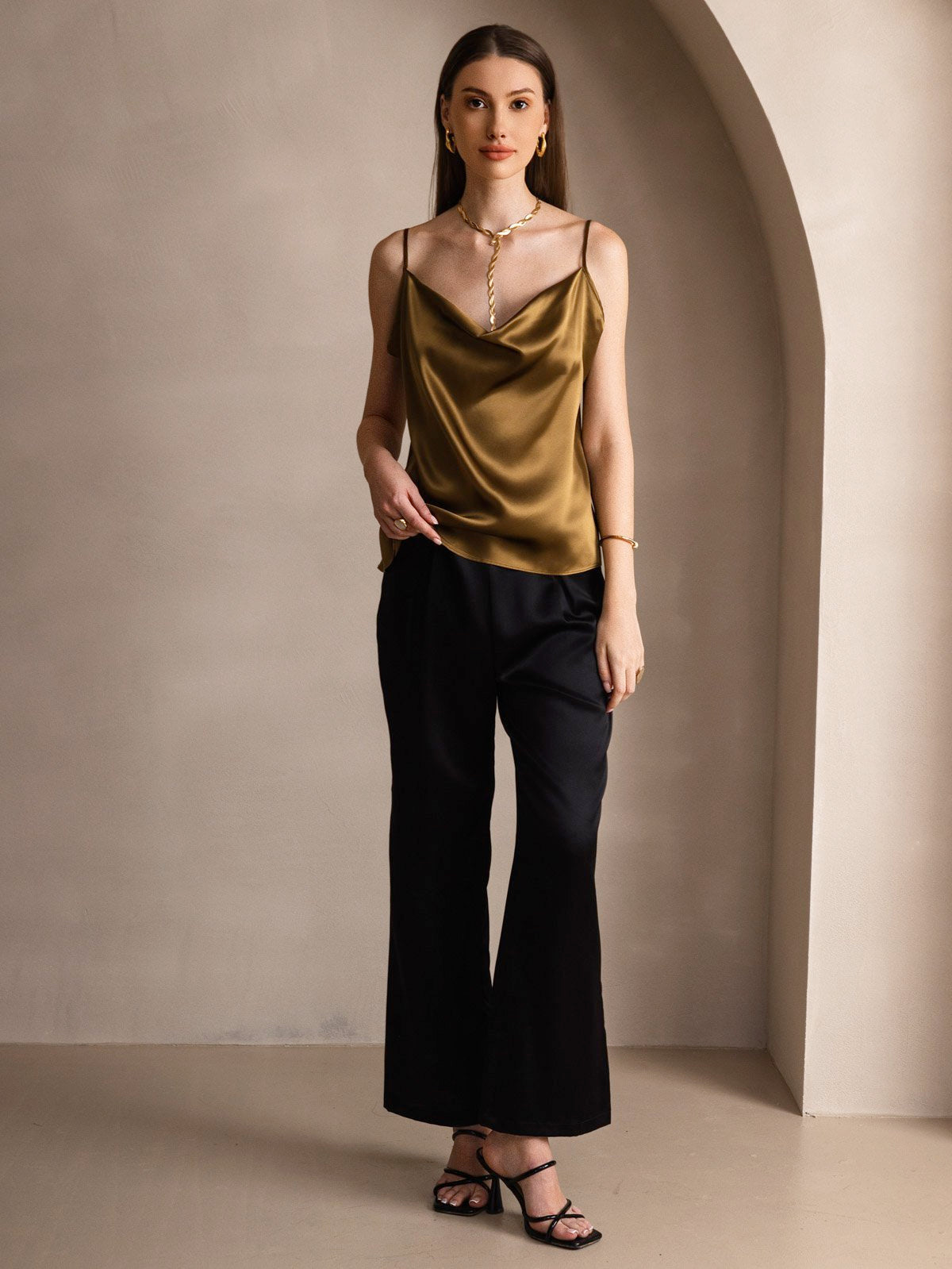 19Momme Silk Cowl Neck Camisoles