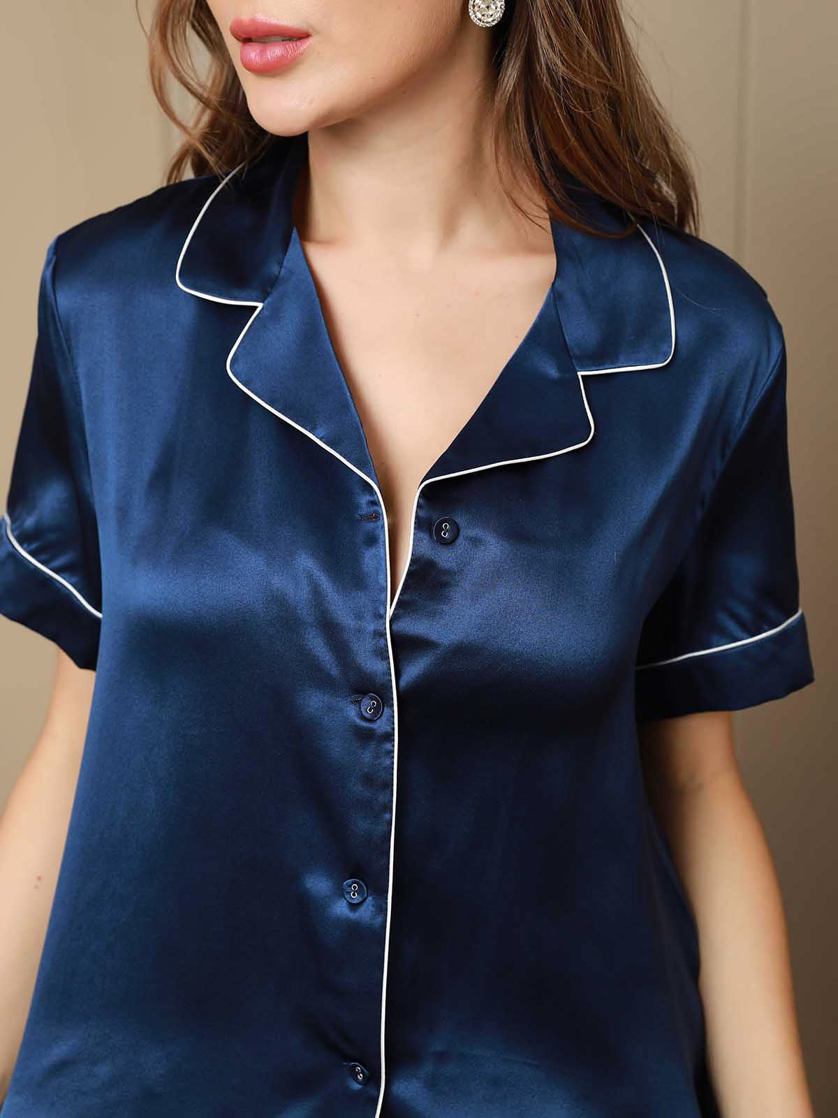 Women's Pure Silk Short Sleeve Pyjamas Set