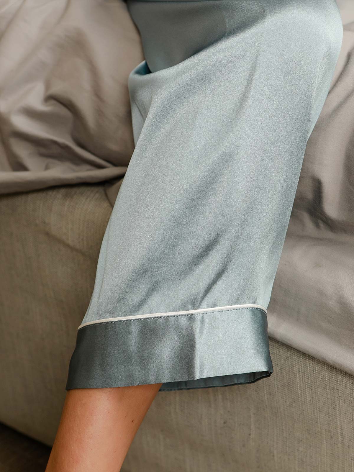 Women's Pure Silk Long Sleeve Notch Collar Pyjamas Set