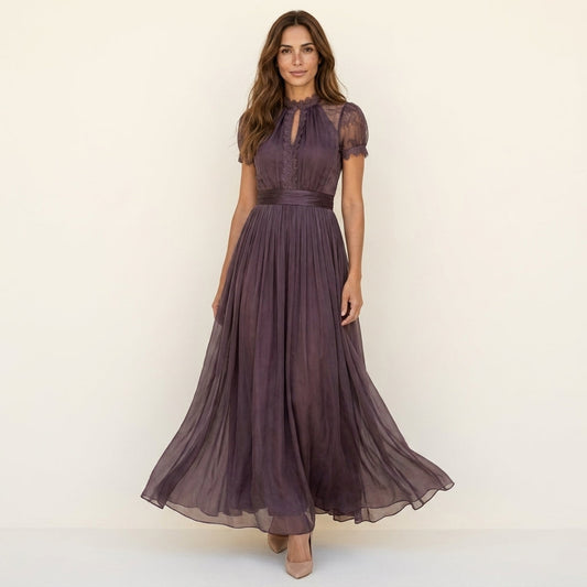 Callie™ | Lace Neck Maxi Dress