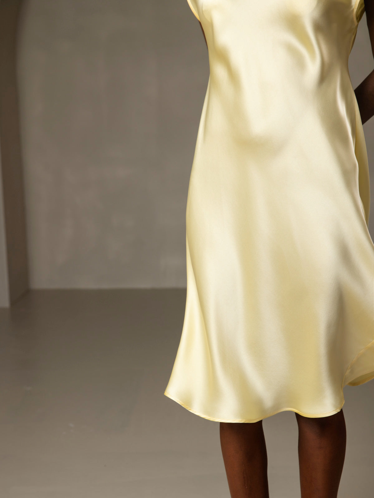 Pure Silk Cap Sleeve V-neck Knee Nightdress
