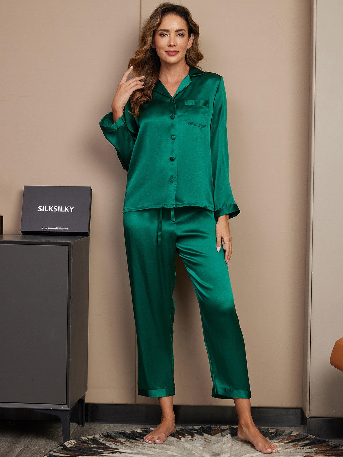 Pure Silk Long Sleeve Women's Pyjamas Set