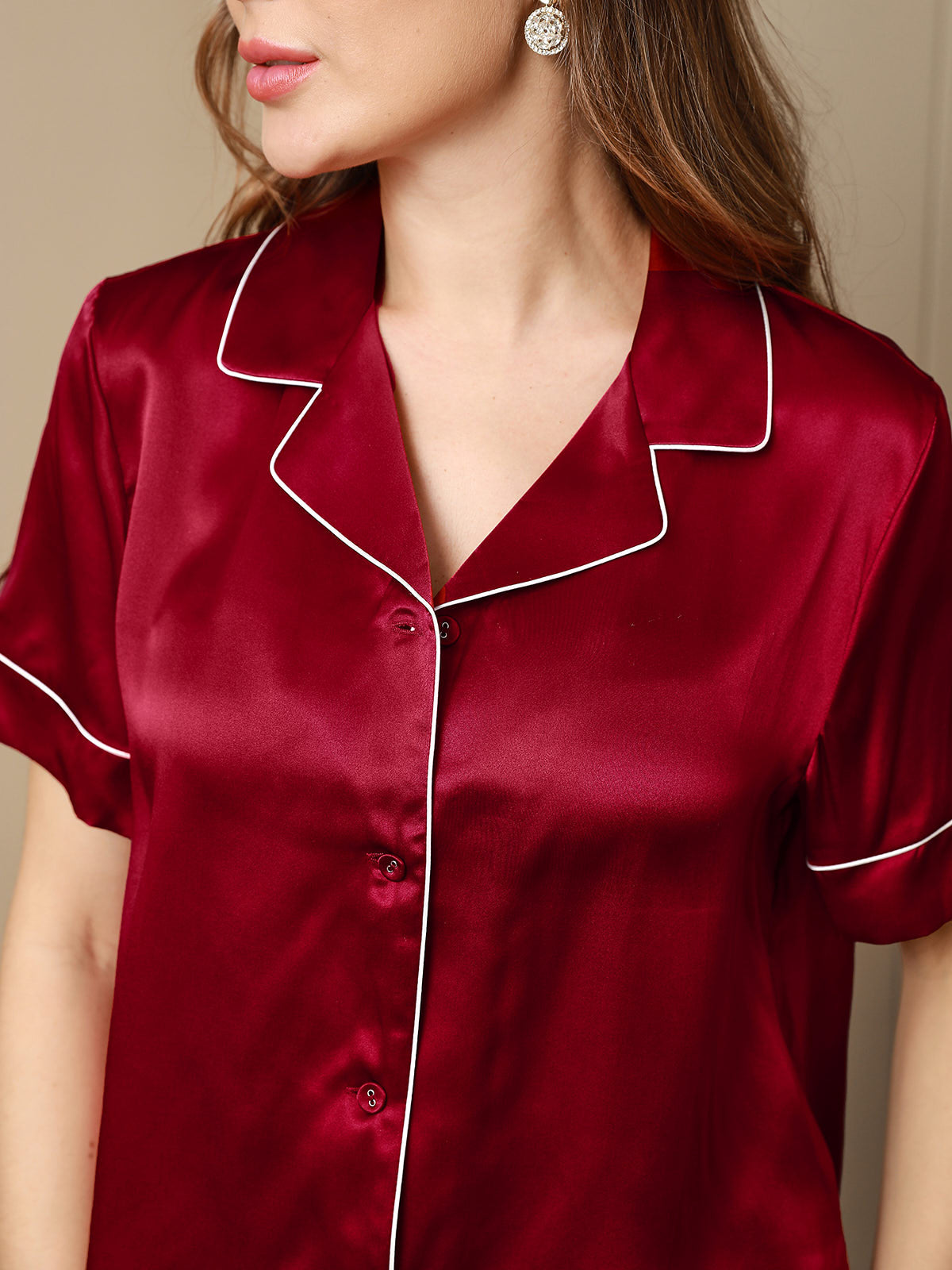 Women's Pure Silk Short Sleeve Pyjamas Set