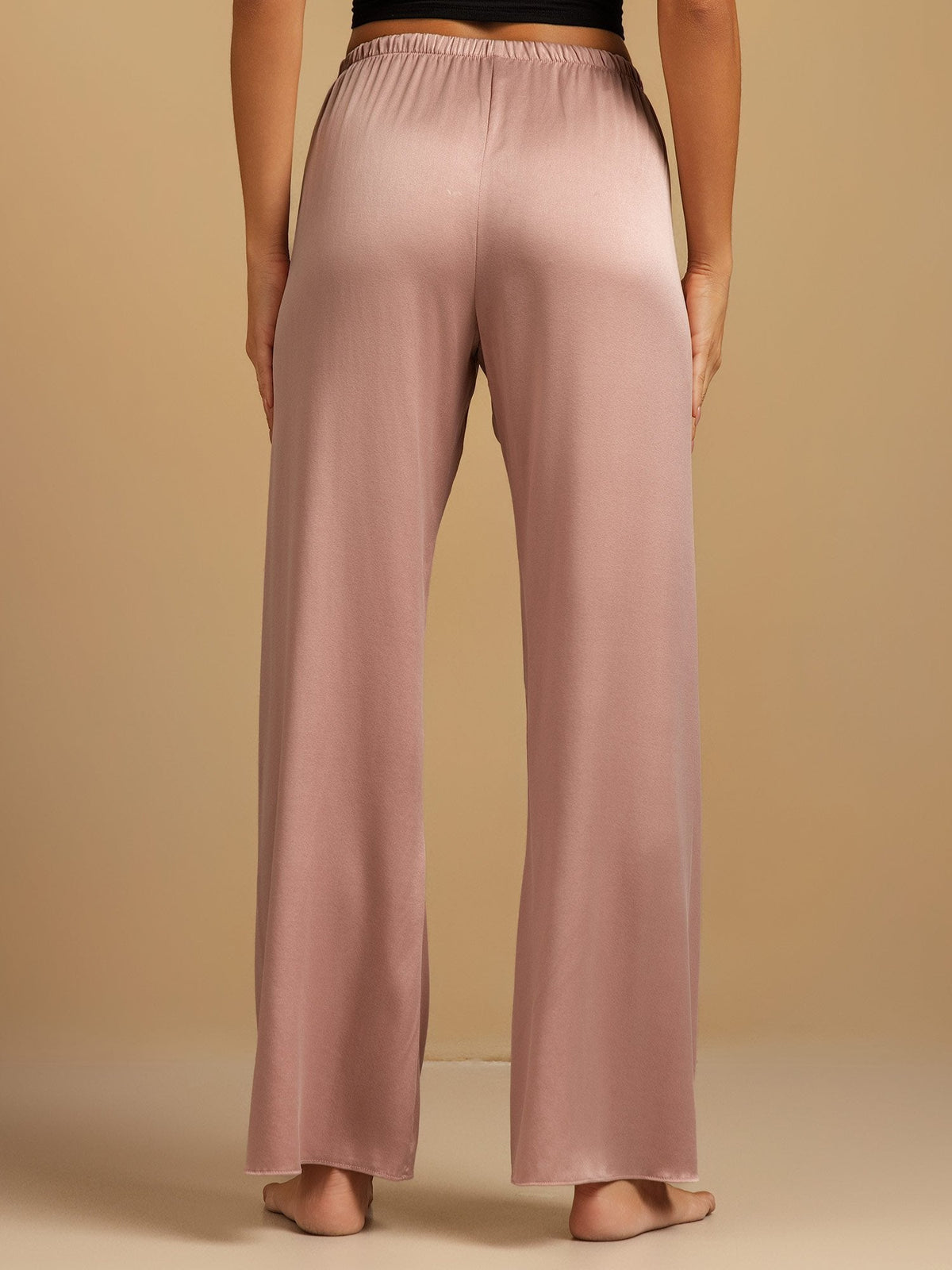 19Momme Washable Silk Wide Leg Women's Sleep Pants with Elastic Waist