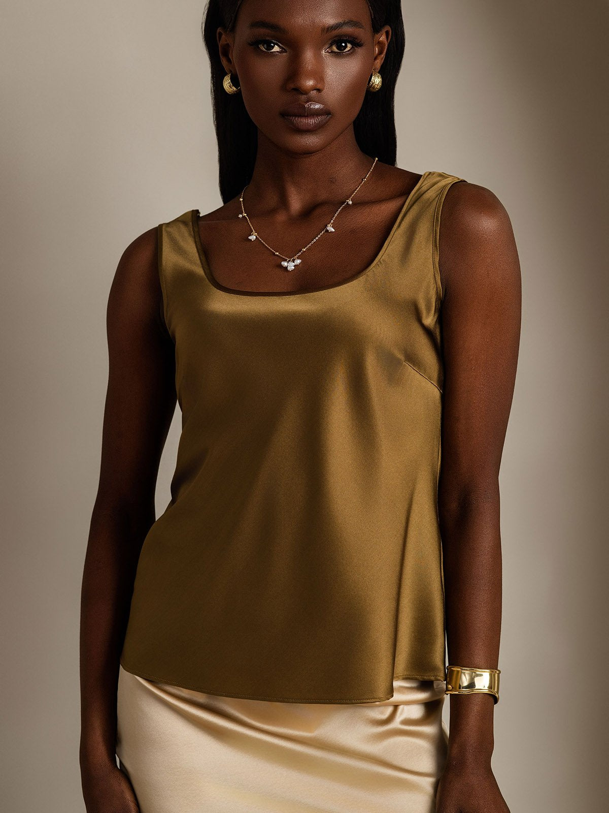 Clearance(Ships to UK Only) - 19Momme Silk Sleeveless U Neck Women's Tank Top