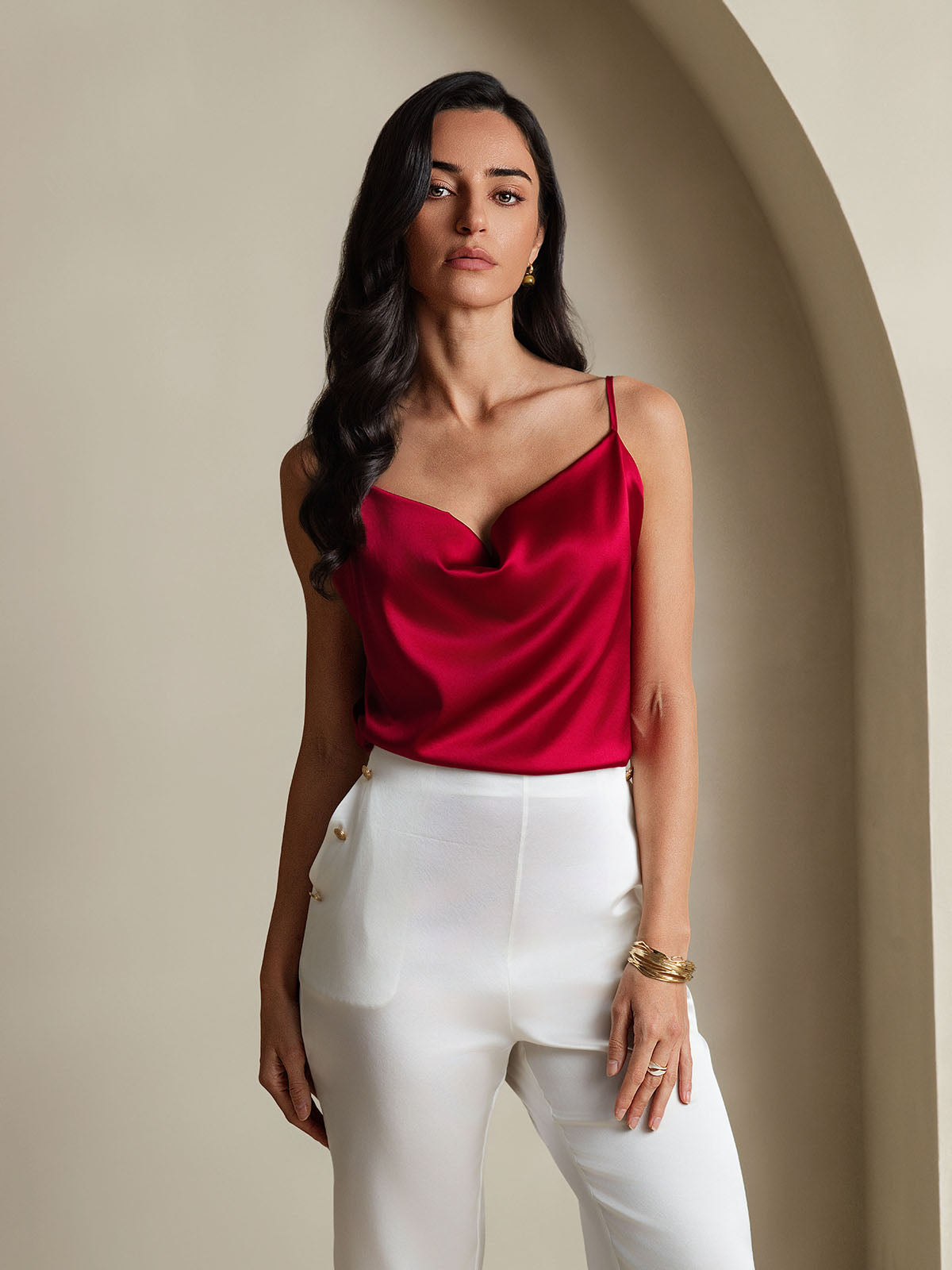 19Momme Silk Cowl Neck Camisoles