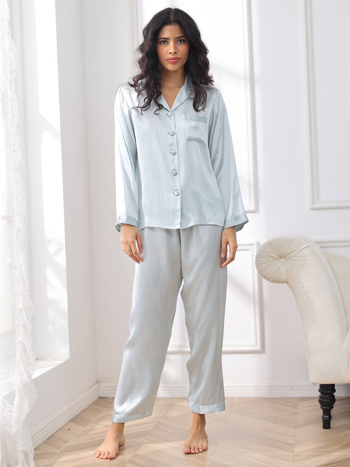 Women's Pure Silk Long Sleeve Pyjamas Set