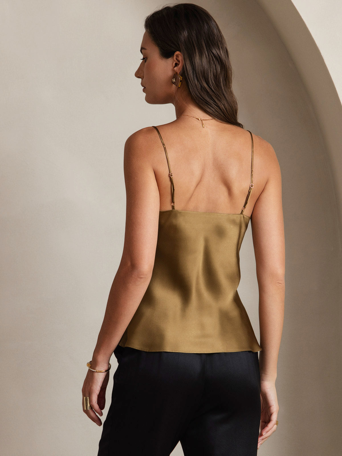 Pure Silk Spaghetti Strap V Neck Camisoles