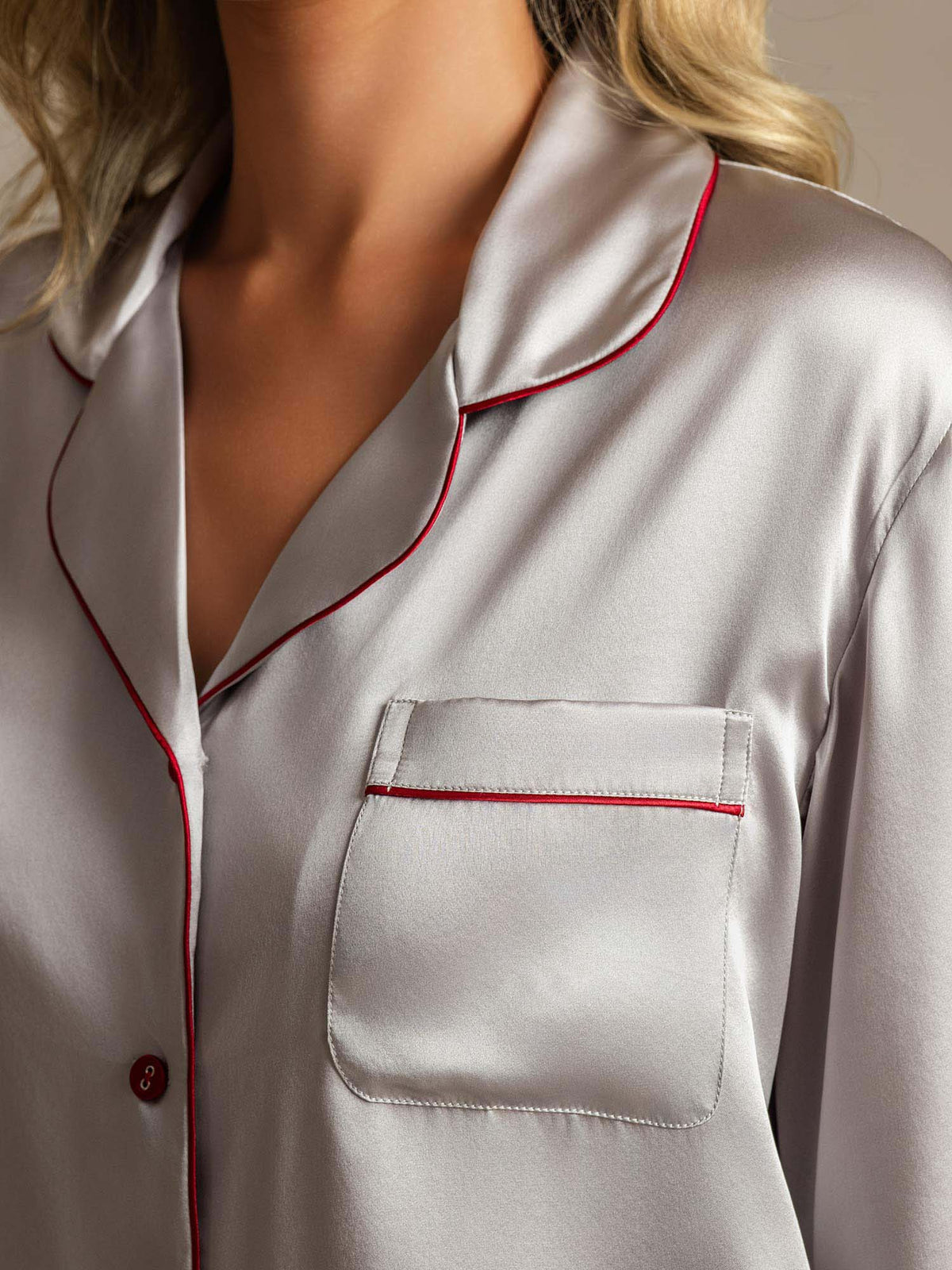 Women's Pure Silk Long Sleeve Notch Collar Pyjamas Set
