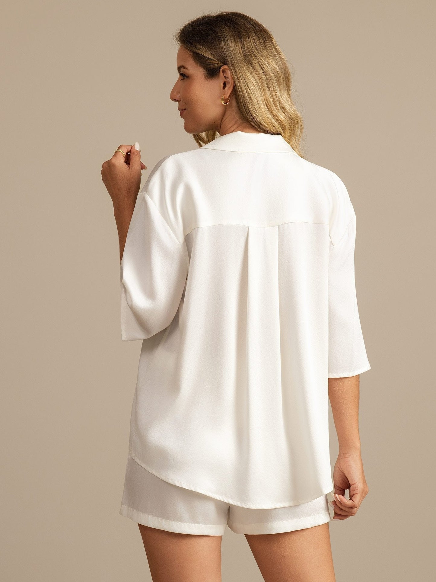 19Momme Women's Washable Silk Notch Collar Pyjamas Set with Side Pockets