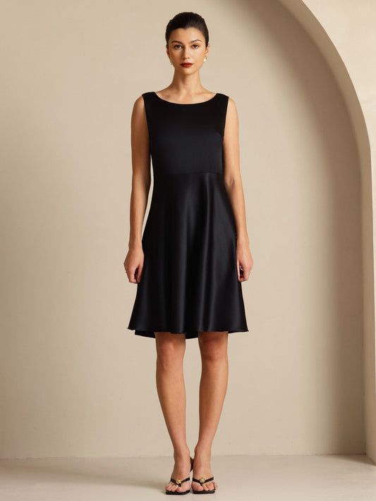 19Momme Silk A-Line Knee-Length Sleeveless Dress